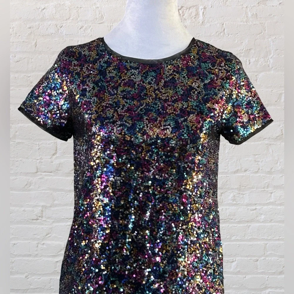 Gap Kids Girls Multi Color Shirtsleeve Sequin Party Special Event Dress Sz XXL